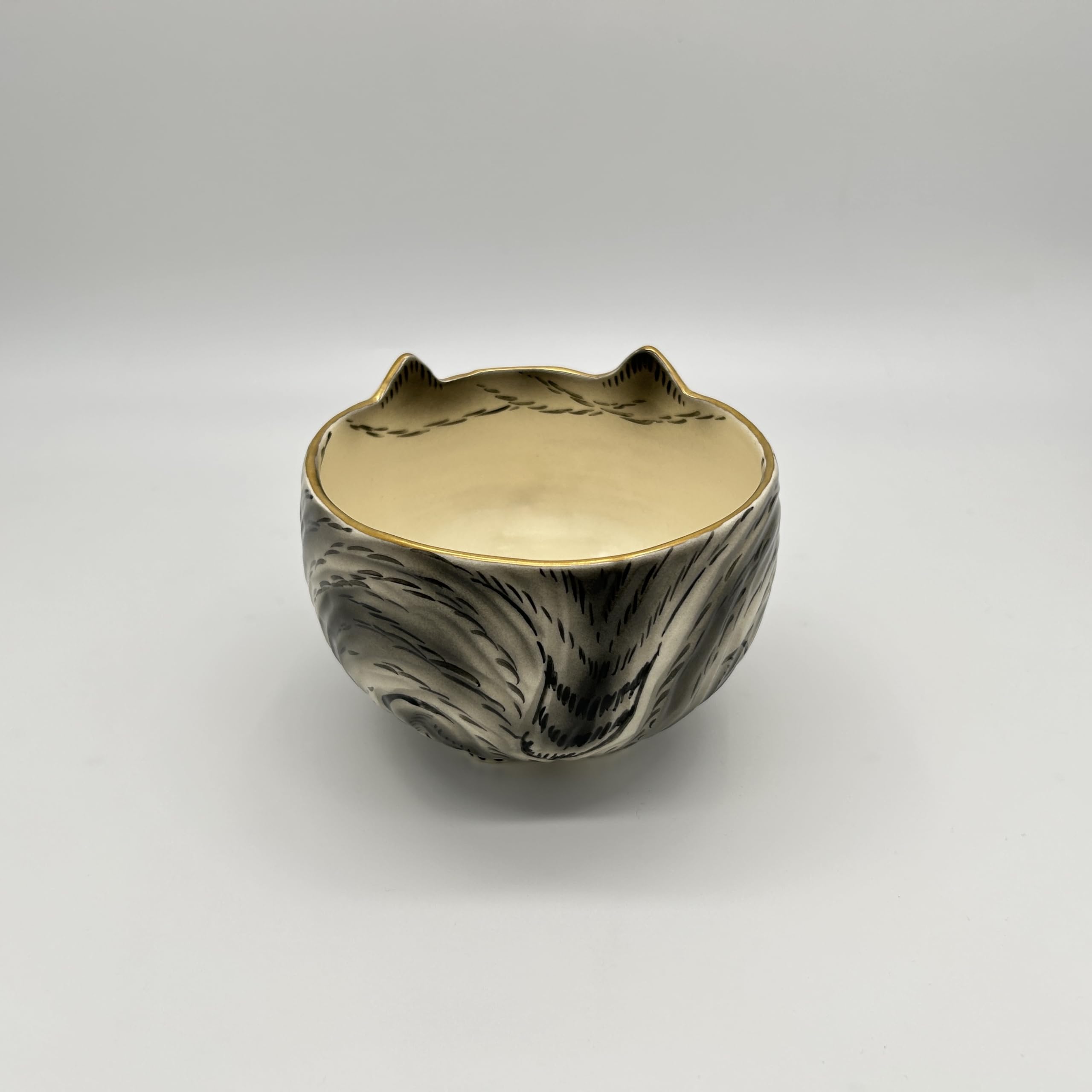 Amazon | 抹茶碗 黒 猫 姿茶碗 【日本製】【茶道具】【中村良二